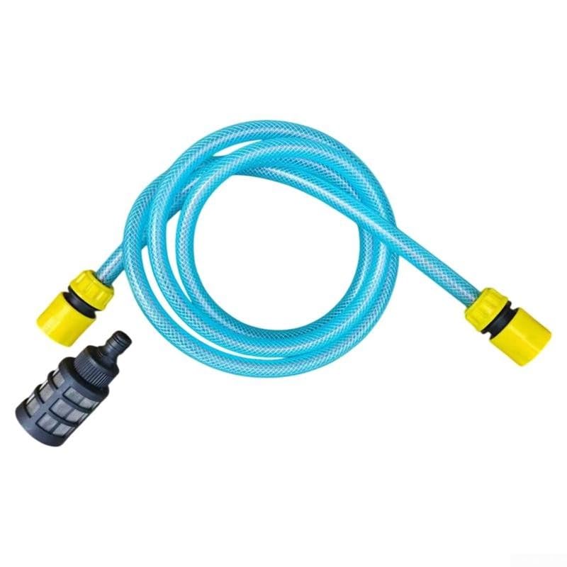 Blauer PVC-Gartenschlauch, 3 m, mit Filter, vielseitiges Bewässerungsrohr für Pflanzen im Innen- und Außenbereich, Innenhof, Rasen und Blumenpflege, einfache Installation (300 cm)