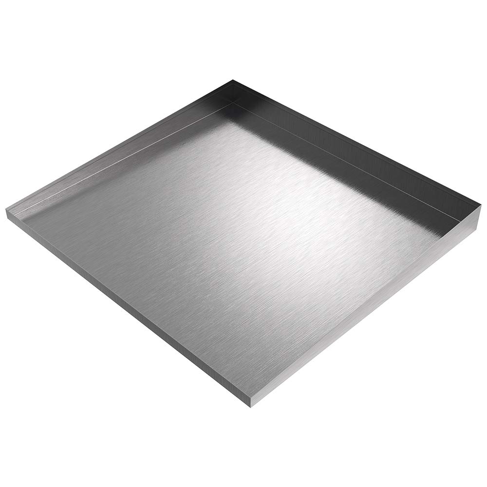 Compact Front Load Washer Floor Tray - 27" x 25" x 2.5" (Stainless Steel) | Water Damage Prevention | No Leak | Made In The USA | Welded Water Tight | Killarney Metals
