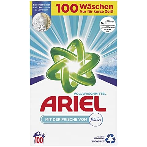 Ariel Waschmittel Pulver, Febreze Frische, 100 Waschladungen, 6.5kg Cover