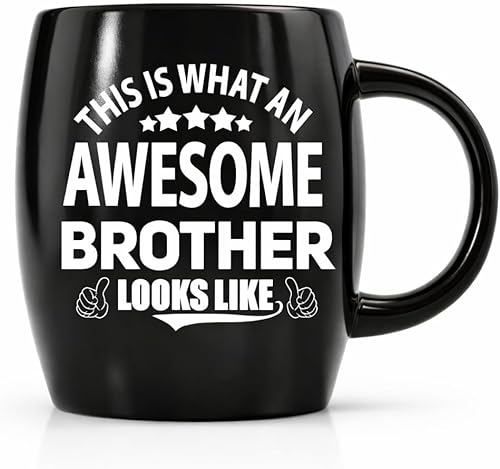 Taza con texto en inglés "This Is What an Awesome Brother Looks Like - Taza de café divertida para hermano, 16 onzas, regalo de hermana para