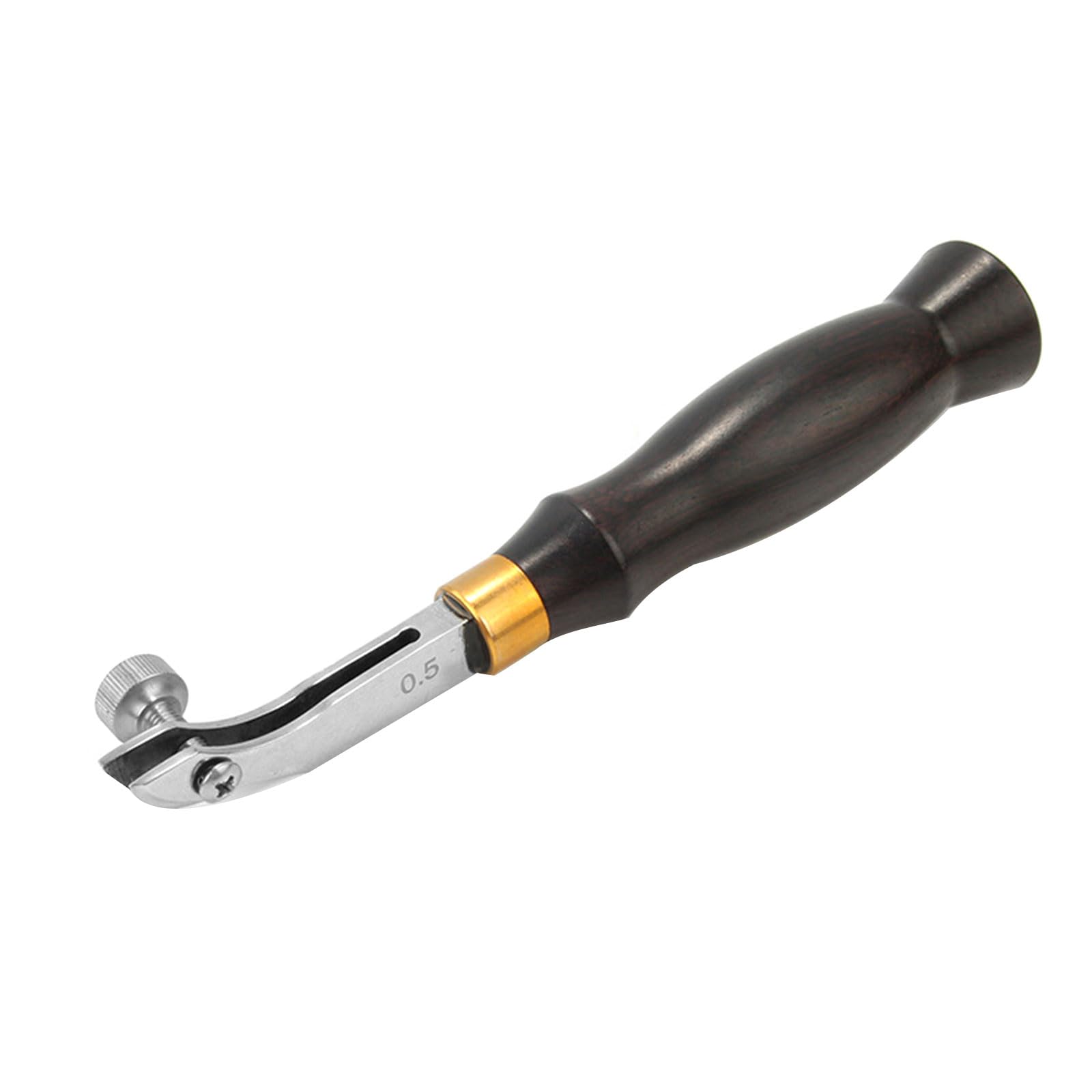 Kalttoy 0.5Mm Thickness Stainless Steel Outside Edges Creaser Perfect Leathercraft Tool Ergonomic Wood Handle Professional Hand Tool Leatherworking Supplies