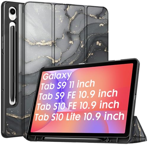 Image of Robustrion Cover for Samsung Galaxy Tab S10 Lite 10.9 inch / Tab S9 FE /Tab S10 FE /Tab S9 11 inch with [S Pen Holder],Flip Case for Samsung Tab S10 Lite /S10 /S9 FE Tablet Cover [Auto Sleep Wake] - Ocean Black