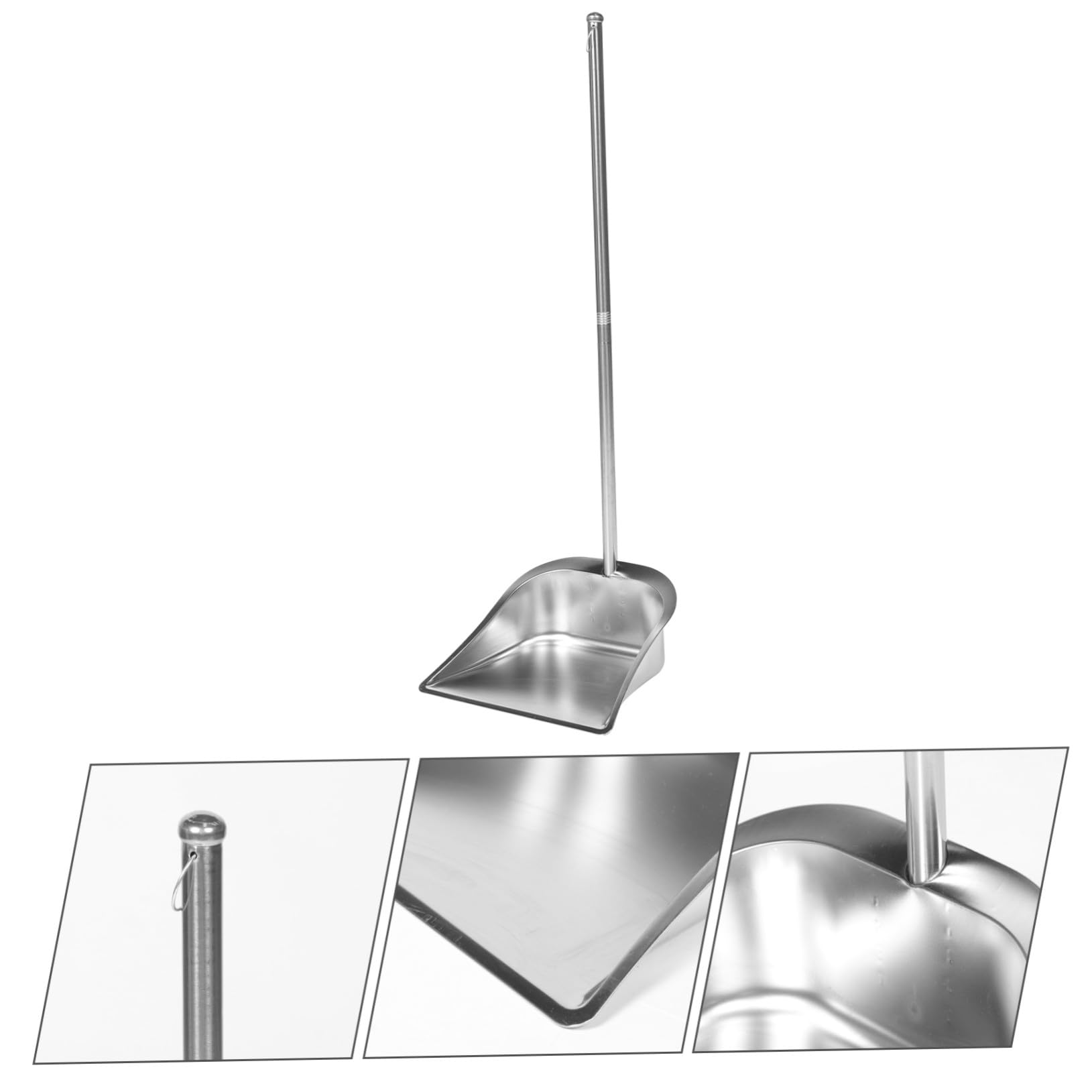 Pala per Rifiuti in Acciaio Inox, Manico, Uso Domestico