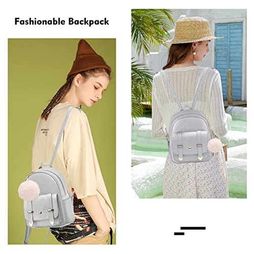 Girls Cute Mini Backpack Purse Fashion School Bags Pu Leather Casual Backpack For Teens Women (Silver) #TOP6