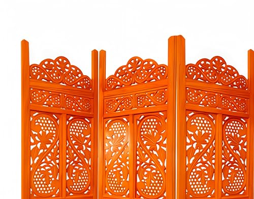 Image of Partition for Living Room,Divider,Partition Wall Divider Screen Separator, Wall Panel Divider for Hall | Bedroom |Office | Puja Room | Restaurant S Design (4-Panel Orange)
