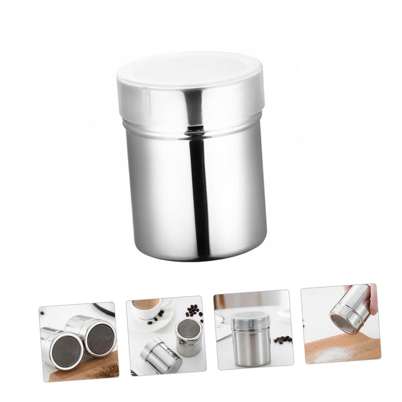 BRIGHTFUFU Spice Tin Powdered Sugar Container Steel Spice Dispenser Salt Pepper for Home Kitchens