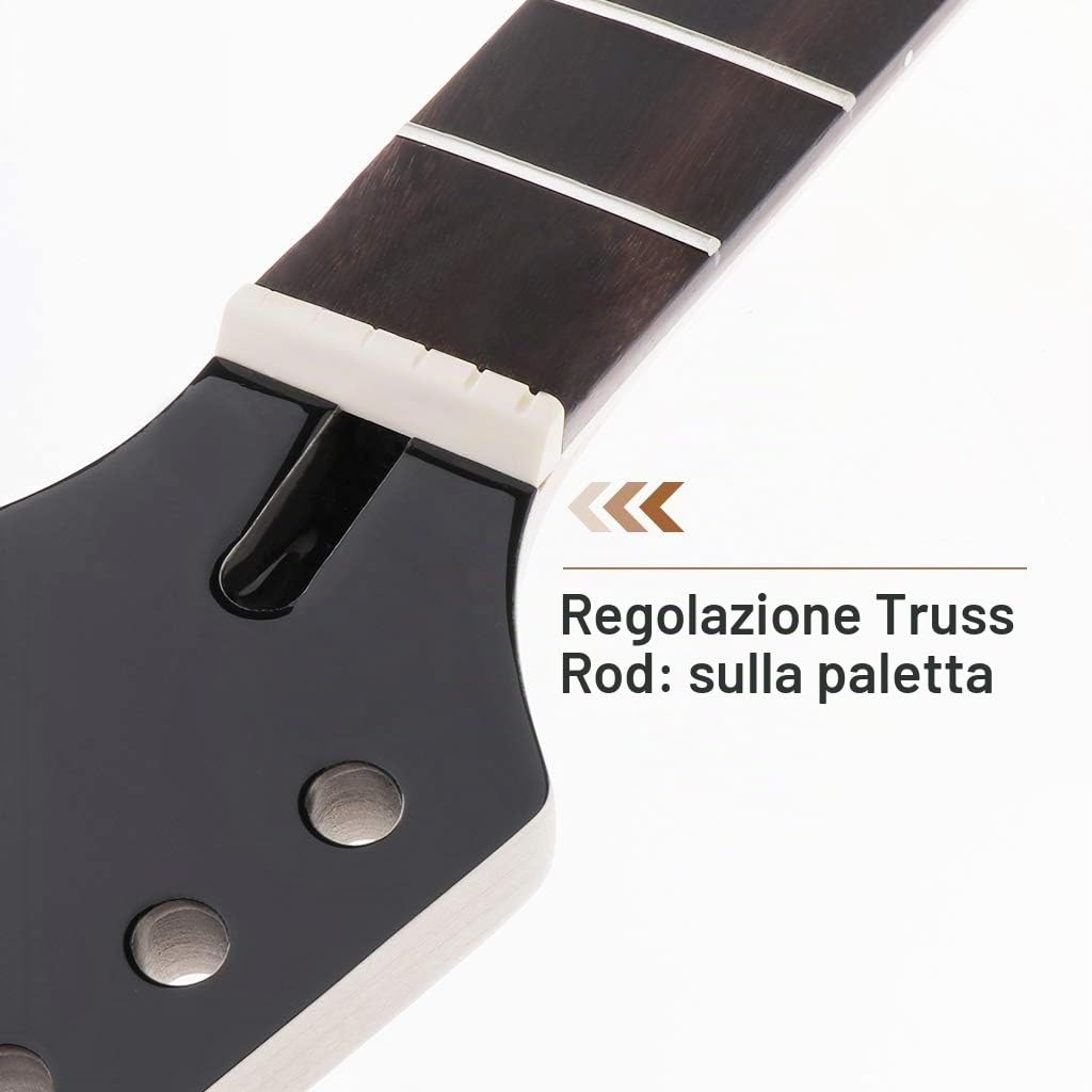 Manico per chitarra elettrica testa in acero tastiera in palissandro 24 tasti ricambio per IBZ