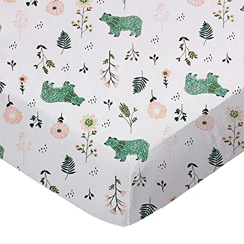 Image of SheetWorld Baby Fitted Pack N Play Playard Sheet 24 x 42 inches, 100% Cotton Jersey Hypoallergenic, Woodland Bears, Made in USA, Compatible with BabyBjorn Travel Crib Lite, and All 24 x 42 Mattresses