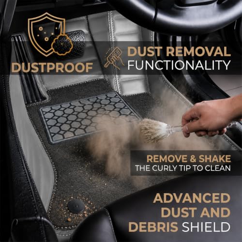 Image of Accessories 9D Combination Car Floor Mats Only Compatible with KIA Seltos (Automatic 2026 |100% Waterproof & Washable | Luxury 9D Car Foot Mats - Black XV-Greige