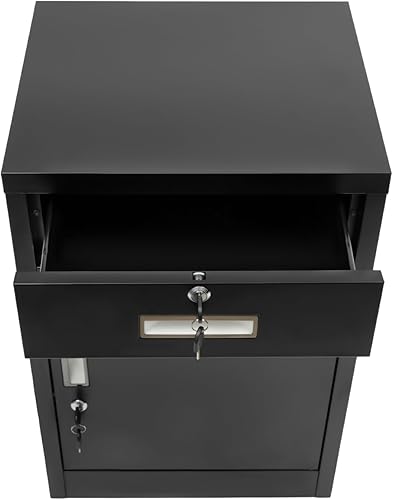 Miniatura 6 de Goudergo Archivador independiente de 2 niveles con cerradura, gabinete de metal con bloqueo debajo del escritorio, archivador para el hogar y la