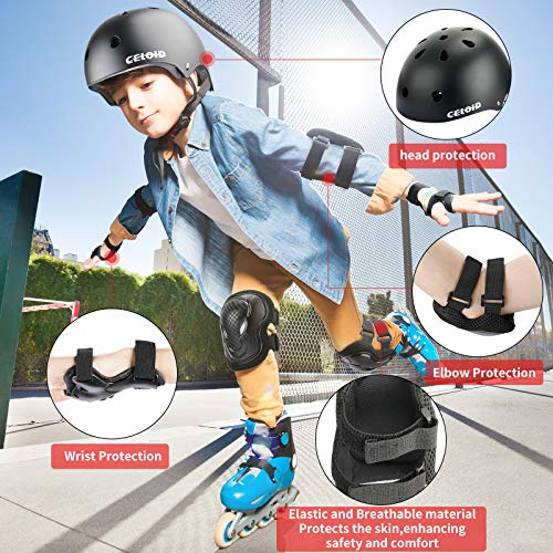 image for CELOID Kids Helmet Pad Set - Adjustable Kids Skateboard Bike Helmet, K