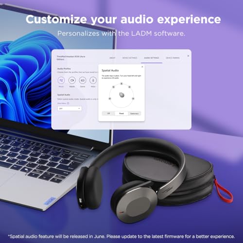 Lenovo ThinkPad Dual Mode Wireless ANC Foldable Headset 8550 (Aura Edition) – Sound by Bose, AI Noise Cancelling Mic, Microsoft Teams Certified, Bluetooth 5.3 - image 9