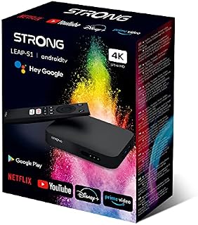 STRONG Leap-S1 Smart Box Android TV Streaming Media Player, 4K Ultra HD Streaming Device with Google Voice Assistant, Built-In Netflix Disney+ Prime Video, WiFi 5 with Bluetooth 4.2
