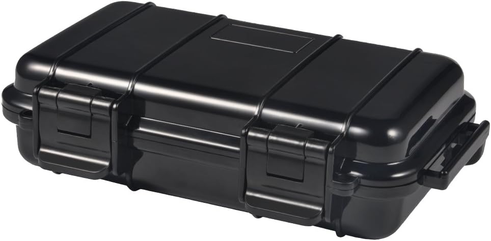 Pressure Resistant Shock Proof Container Box Plastic Dry Storage Box Waterproof Box Shock Proof Dry Storage Box Camping Hiking Diving Snorkeling Storage Container Small-Black