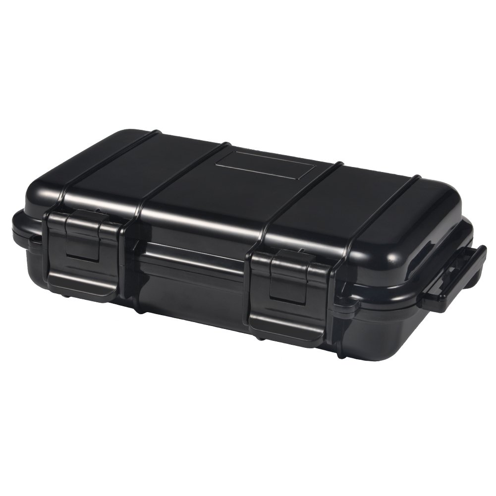 Box Shockproof Dry Storage Box, Hard Plastic Protective Grip Carry Touch Phone Case + Foam + Handle for Fishing Camping Hiking (Big-Black)