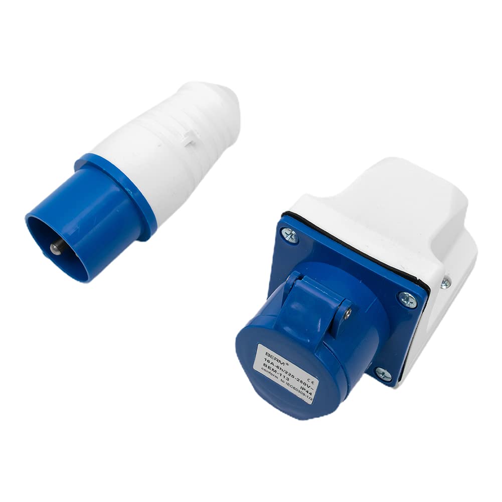 CEE Wandsteckdose 16A Blau Caravan Steckdose 16A IP44 Für Wohnmobile
