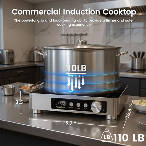 Image of 3000W Commercial Induction Burner, 220V Restaurant Cooktop