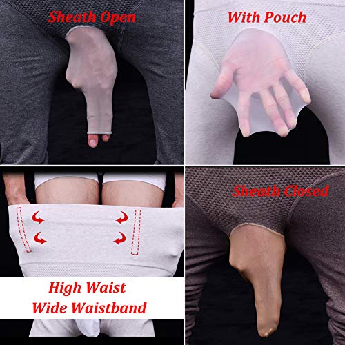 leesuo Men's Sexy High Waisted Pantyhose High Elastic Soft Shaping Stockings Warm Tights Socks2