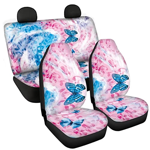 Image of Modysero Butterfly Patterns Automotive Seat Cover Full Set Custom Breathable Elastic Car Seat Cover for Women Soft Comfortable Vehicle Seat Protector Universal Fit Most Cars SUV Trucks