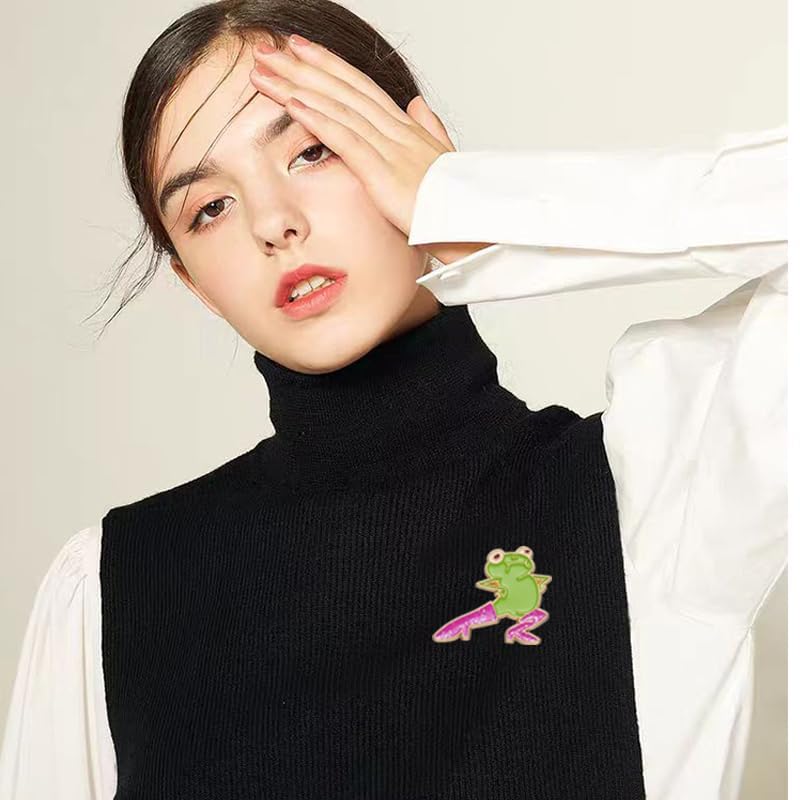Image of Cute Frog Enamel Brooch Pins For Women Men Cartoon Frog with Glitter Boots Brooch Creative Funny Animals Brooches Fashion Animals Jewelry Gifts (Two frog)