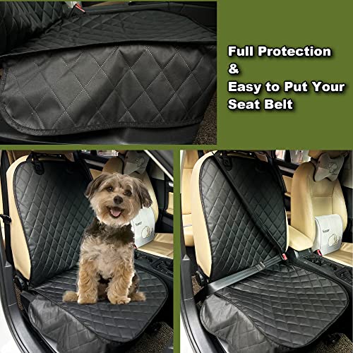 Image of Femuar PVC 2 Packs Car Front Seat Cover for Dogs, Waterproof Pet Car Seat Protector, Nonslip Scratch-Proof Dog Seat Cover for Cars, Trucks & SUVs, Black