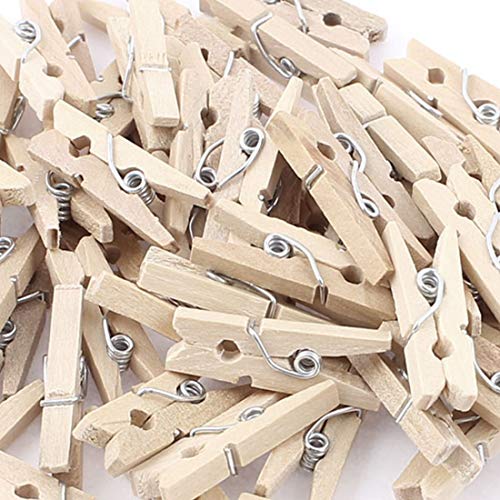 Image of uxcell Wooden DIY Craft Photo Picture Paper Note Clamp Hanger Clip 25mm x 3mm 60 Pcs