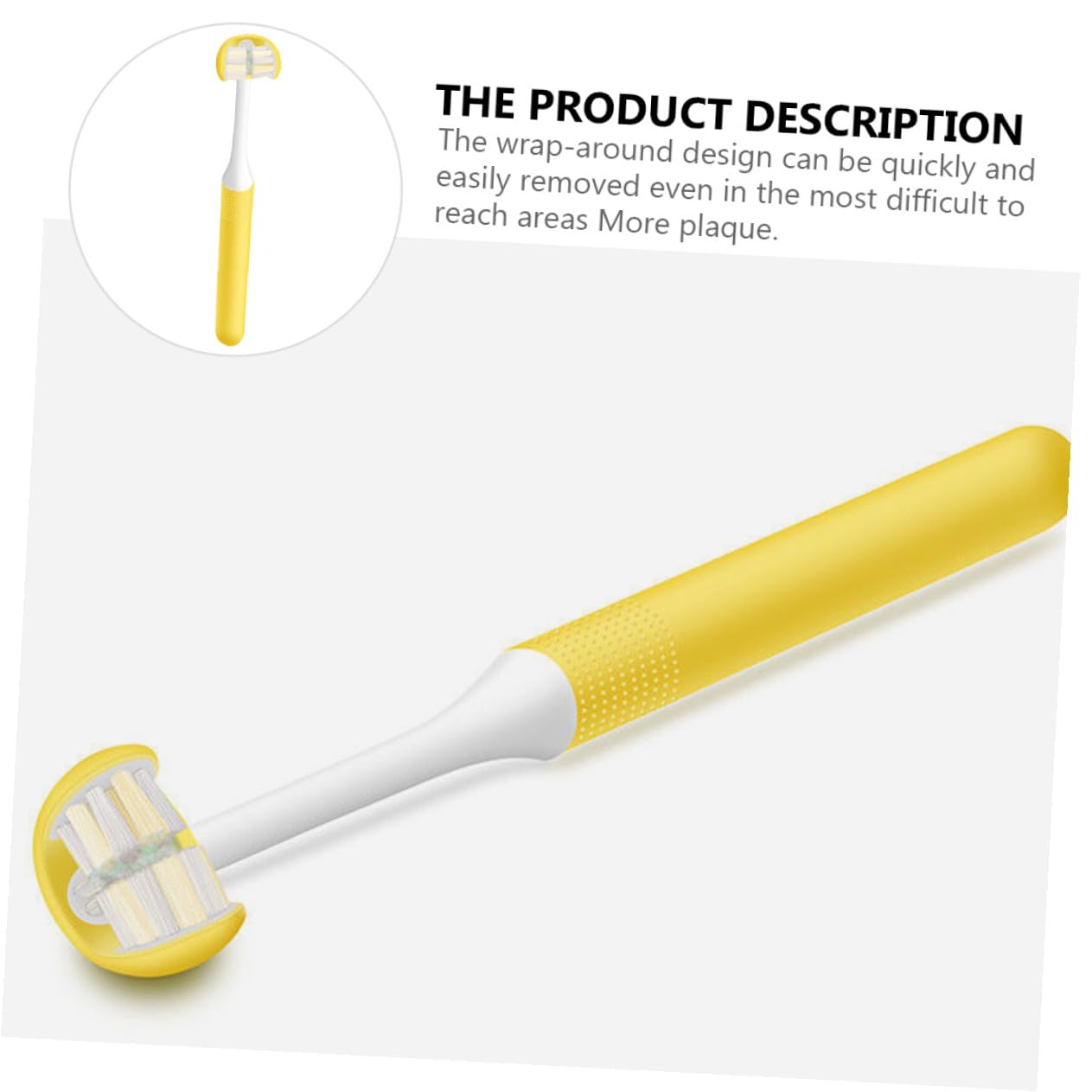Spazzolino da Denti Setole Morbide per Adulti a 3 Lati Design Avvolgente Leggero in Pp per Pulizia Orale Completa e Delicata