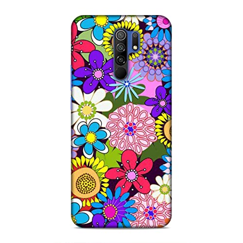 Image of Printed Mobile Back Hard Case Cover for Xiaomi Redmi 9 Prime /Xiaomi Poco M2 | Multi Flower, Colourful Flower, A-2182