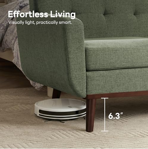 Image of Kingfun 65.2 inch W Loveseat Sofa, Mid Century Modern Decor Love Seat Couches for Living Room, Button Tufted Upholstered Furniture, Solid & Easy to Install Small Couch for Bedroom Office Apartment, Green