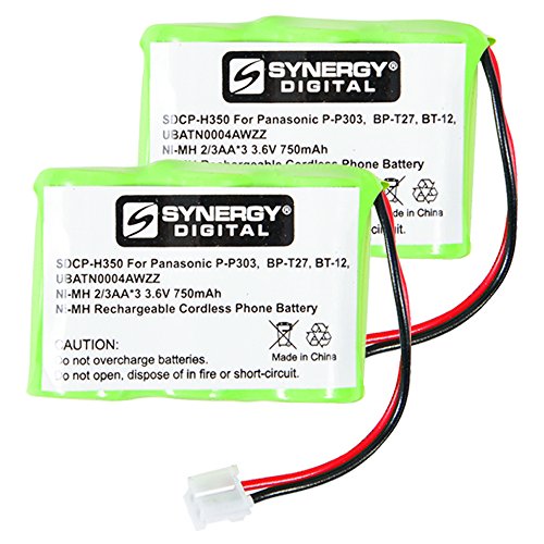 Synergy Digital Cordless Phone Batteries, Works with Philips SJB3142 Cordless Phone, Combo-Pack includes: 2 x EM-CPH-403D Batteries Ultra High Capacity