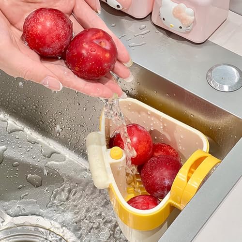 Colador para fregadero de cocina plástico amarillo miniatura 5