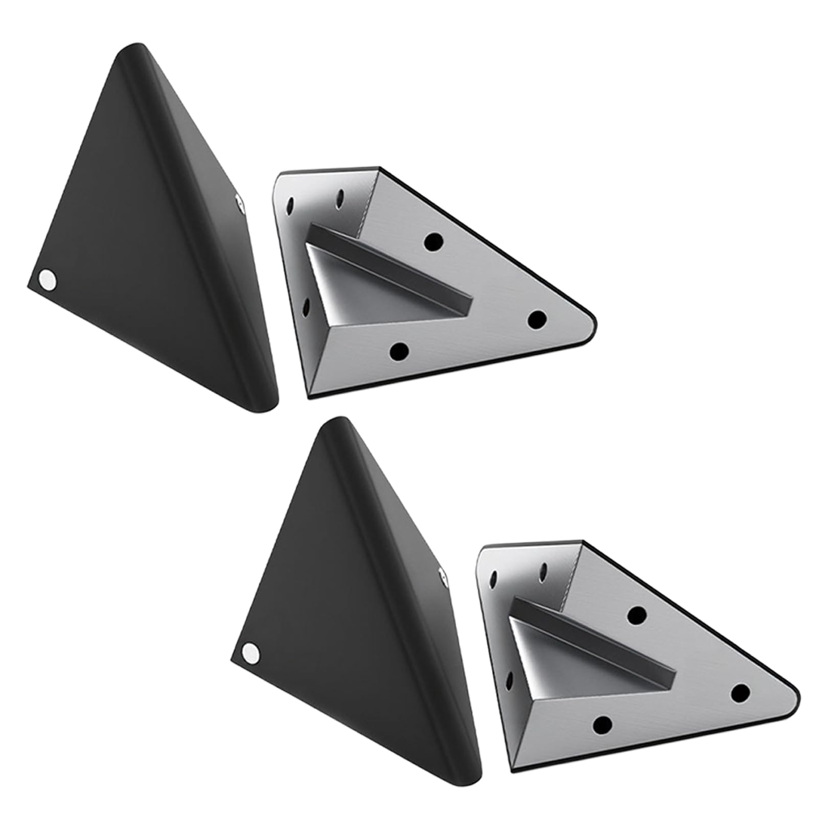 Juego de soportes de montaje para estante de pared, color negro
