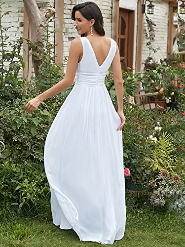 Image of Ever-Pretty Womens Bridesmaid Dress V-Neck Sleeveless A Line Chiffon Floor Length Formal Dress 09016