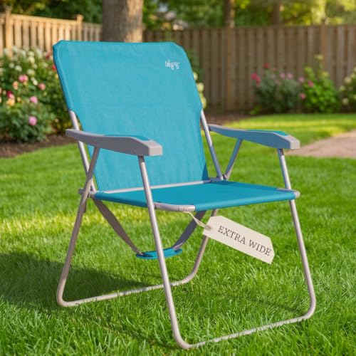 WEJOY Silla de Playa Plegable para Adultos, Respaldo Alto, Ligera para Camping y Jardín