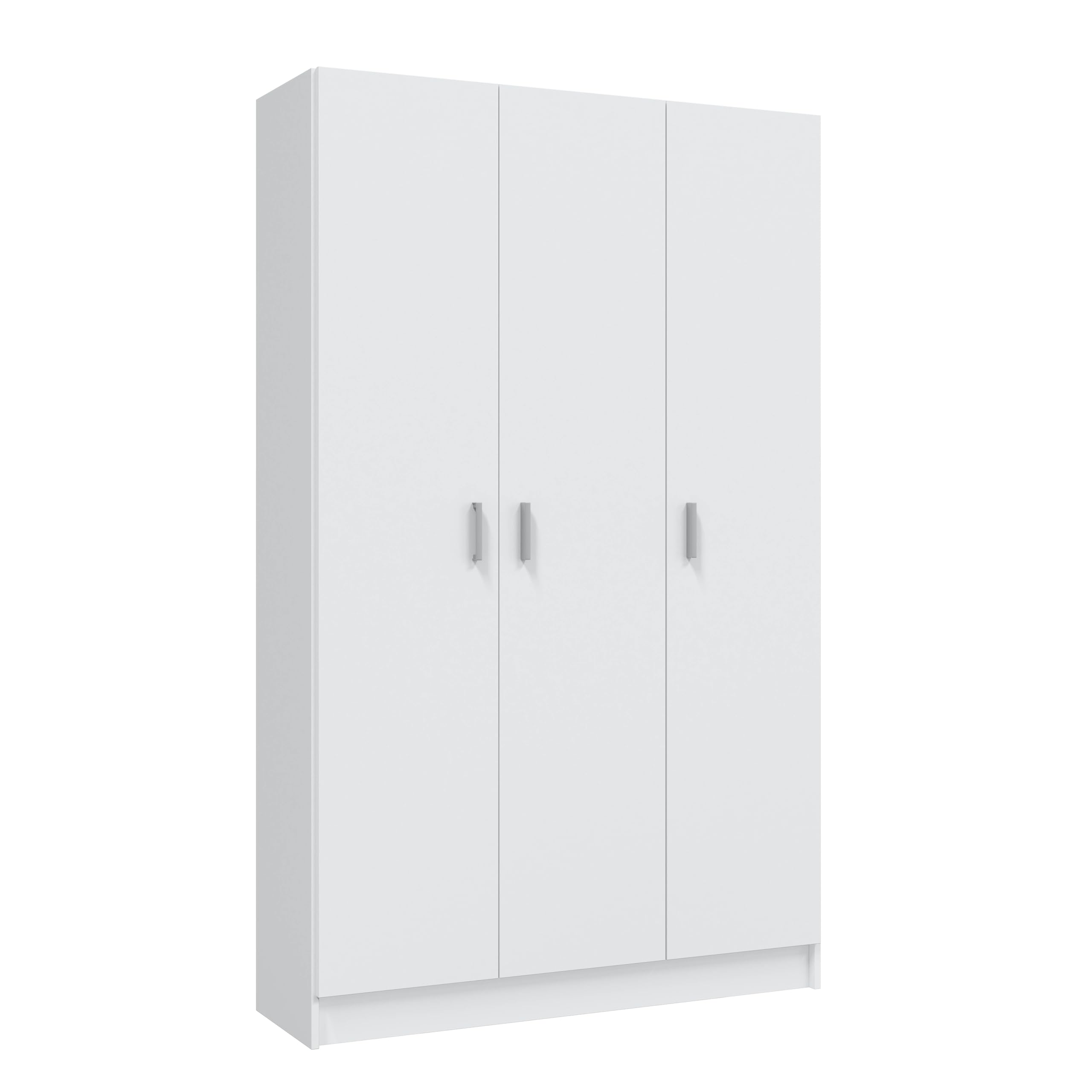 amuéblate Online - Armario Auxiliar Multiusos Escobero de Tres Puertas, Modelo Delta, Color Blanco, Medidas: 109 cm (Ancho) x 180 cm (Alto) x 37 cm (Fondo)