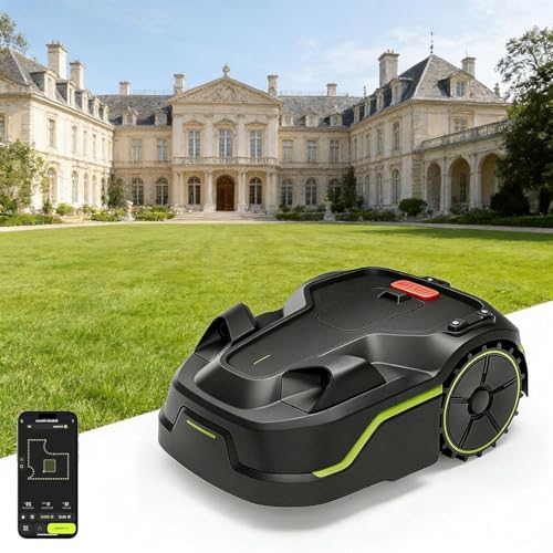 Robot cortacésped inalámbrico para áreas de hasta 800 m², IPX5 impermeable, mapeo automático, multizona, control por aplicación