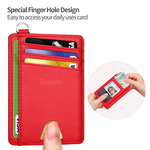 Image of Slim Minimalist Front Pocket Wallet, RFID Blocking Credit Card Holder Wallet with Detachable D-Shackle for Men Women