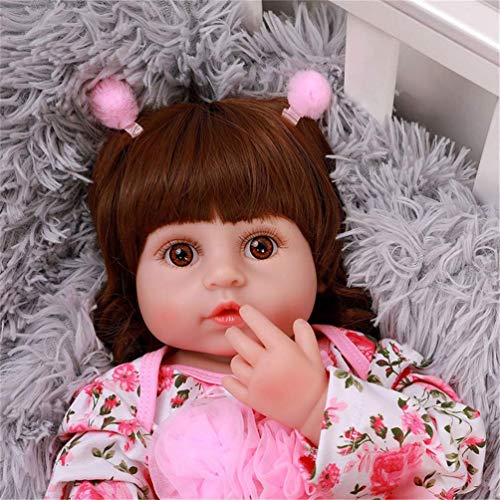 Babypuppe Zubehör 22 Zoll Lebensechte Reborn Prinzessin Babypuppen Mit Langen Haaren Realistische Ganzkörper Vinyl… – Bild 8