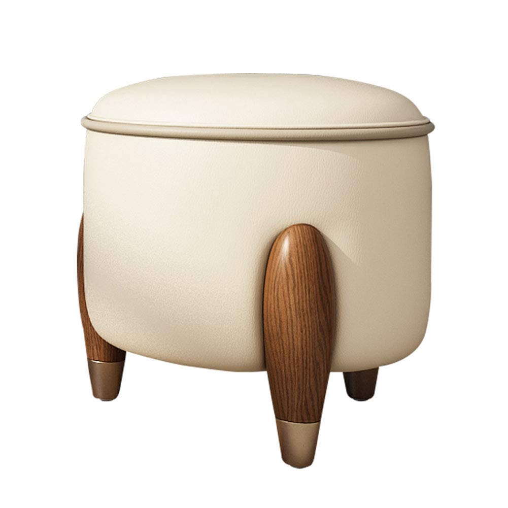 Soulager vos Jambes avec le Repose-Pieds en Bois Rond Ottoman Blanc 35cm