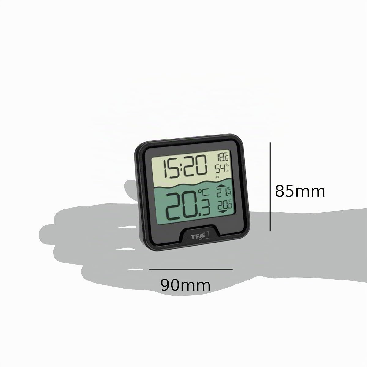 TFA Dostmann termometro per piscina, digitale, 30.3066, galleggiante, di facile lettura, per piscina, laghetto, bagno di ghiaccio, temperatura dell'acqua, incl. sensore di temperatura dell'acqua, nero