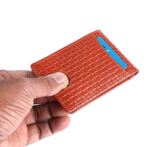 Image of Brooklyn Bridge Genuine Leather Money Clip Wallet for Men Matt VT Brown - Premium Slim RFID Protected Wallet with Cash Clip & Multiple Card Slots, Stylish Front Pocket Design, Gift for Men
