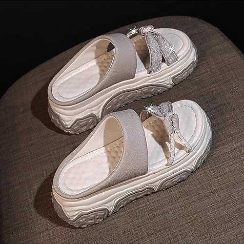 Mules été fée strass gris pour marcher confortablement