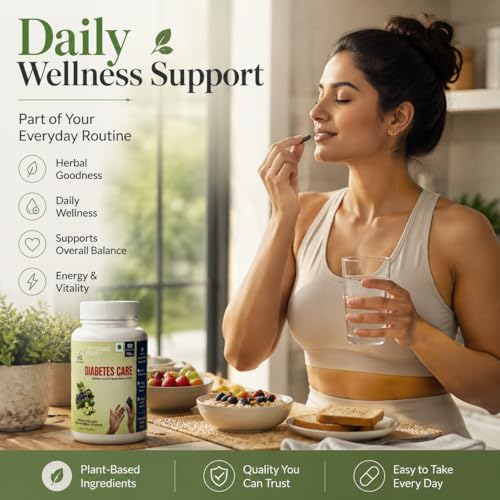 Image of Diabetes Care Herbal Wellness Capsules | Supports Sugar Balance, Energy & Metabolism | Daily Health Supplement for Adults | 60 Capsules Raja Maharaja Nushka