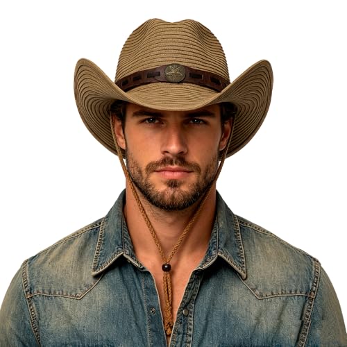 Chapeau anti-UV grand bord contre le soleil pour homme et femme en paille