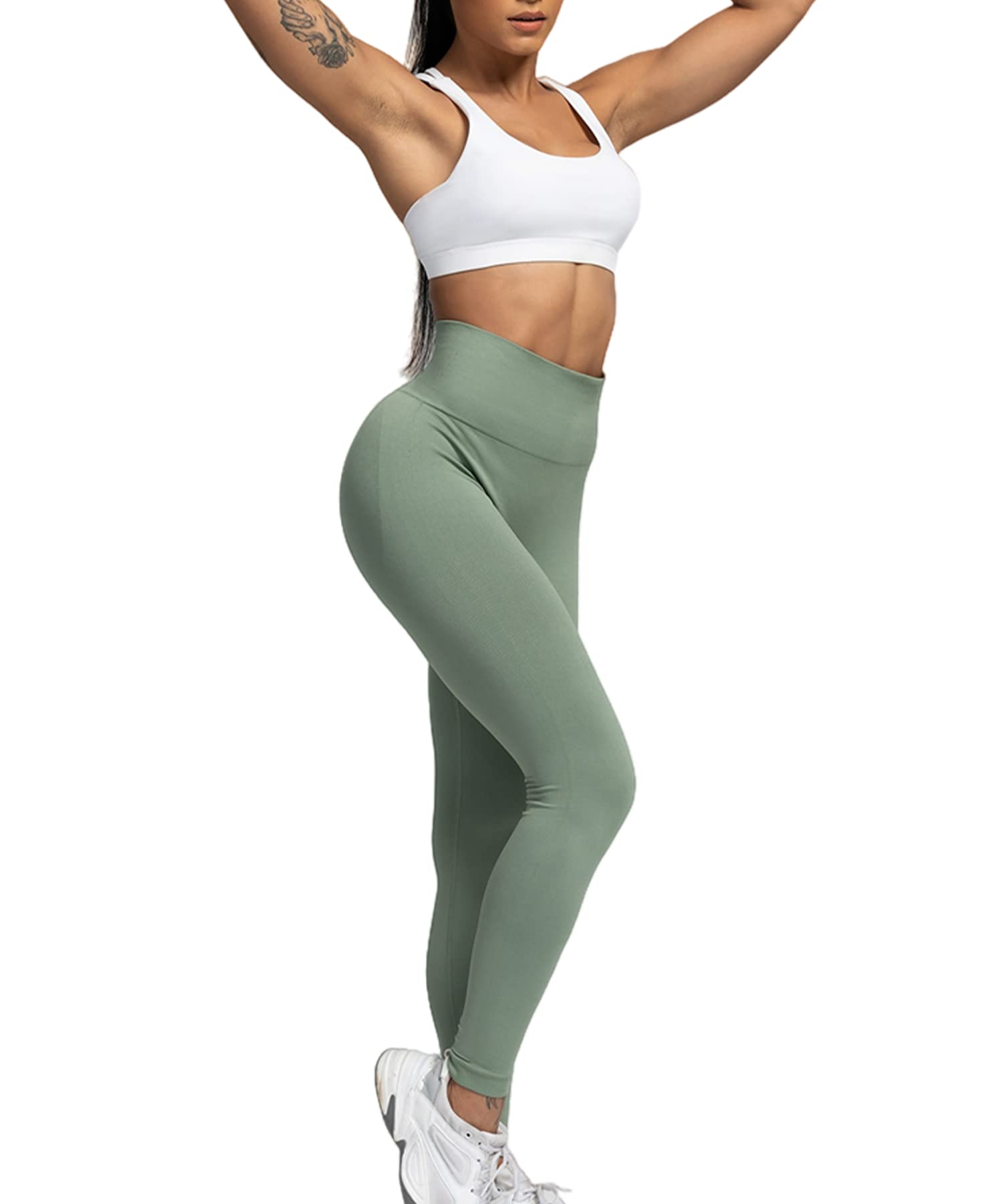 Merlvida Leggins Sportivi Donna Vita Alta Leggings Push Up Pantaloni Palestra Controllo della Pancia Anticellulite Pantacollant Opaco Elastici Tuta Collant Abbigliamento Sportivo Donna Yoga Fitness