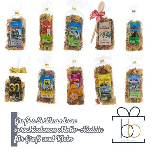 Bull & Bear bunte Wohnmobil Nudeln 250g, Motivnudeln aus Hartweizengrieß, handgefertigt in deutscher Manufaktur, Pasta Geschenk