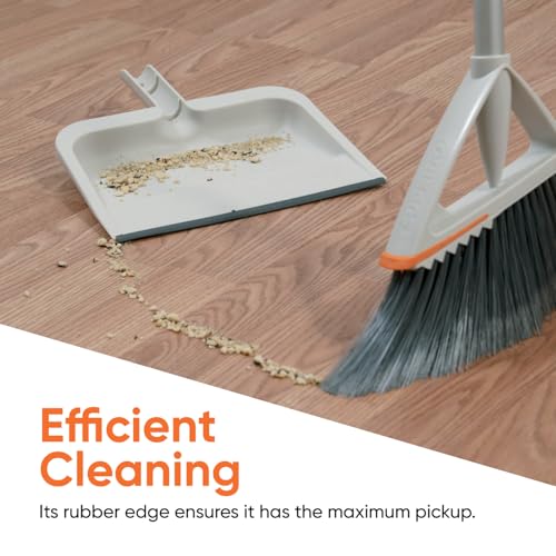 Image of Superio Clip-On Dustpan with Rubber Lip - 10-inch Wide Durable Plastic Dust Pan with Comfort Grip Handle, White, 3-Pack