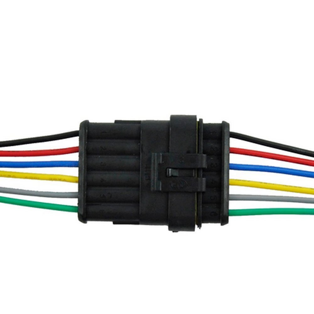 5 Connecteurs Électriques Étanches 6 Broches E Support™ - Kit Avec Fils Pour Auto/Moto
