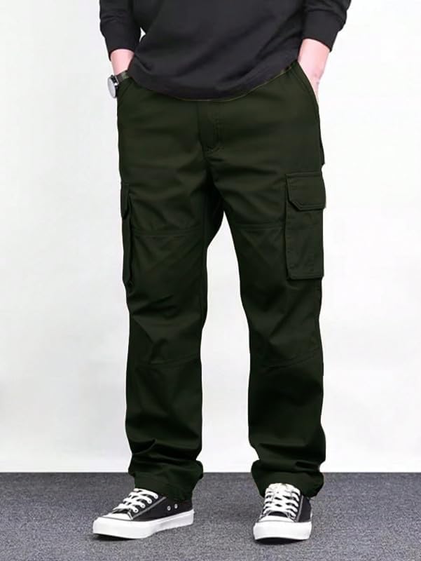 Image of DEELMO Men's Stylish Multi-Pocket Cargo Pants || Casual Fit Pants Trousers || Stylish Trousers for Men || Men's Cargo (MD501 01 08)