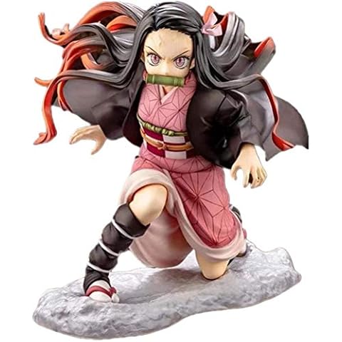 Stecto 5.9 Inch Demon Slayer Kimetsu No Yaiba Action Figure, Handmade Kamado Nezuko Figure Statue, Japanese Anime Collection Figurine Doll PVC Toys Desktop Ornaments Gifts for Anime Fans Cover